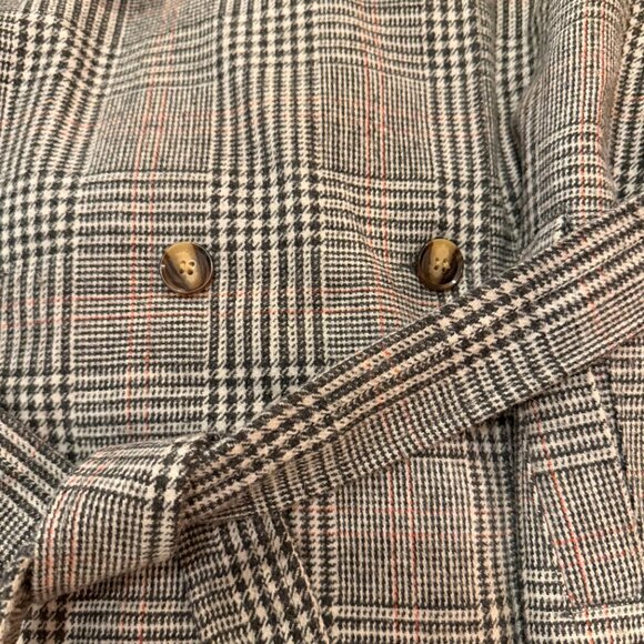 Nasty Gal Button Up Long Plaid Jacket Size 6 - Picture 2 of 6